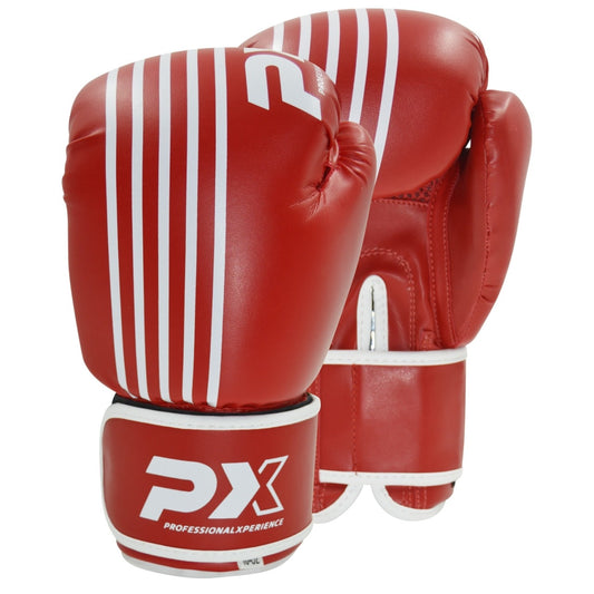 Gants de boxe PX SPARRING, cuir synthétique rouge-blanc 8-16 oz - Gants d'entraînement rembourrés