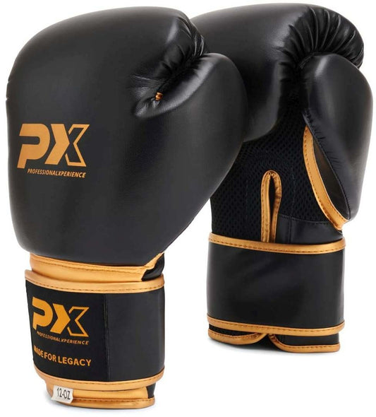 Gants de boxe PX LEGACY, cuir synthétique – coupe ergonomique, avec fermeture velcro