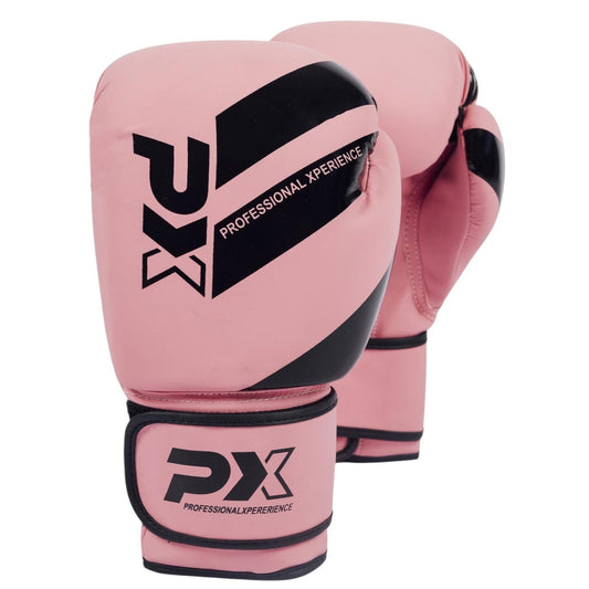 Gants de boxe PX, cuir synthétique, rose, design robuste – coupe ergonomique