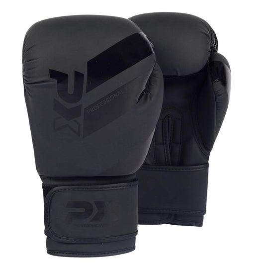 Gants de boxe PX, cuir synthétique, noir