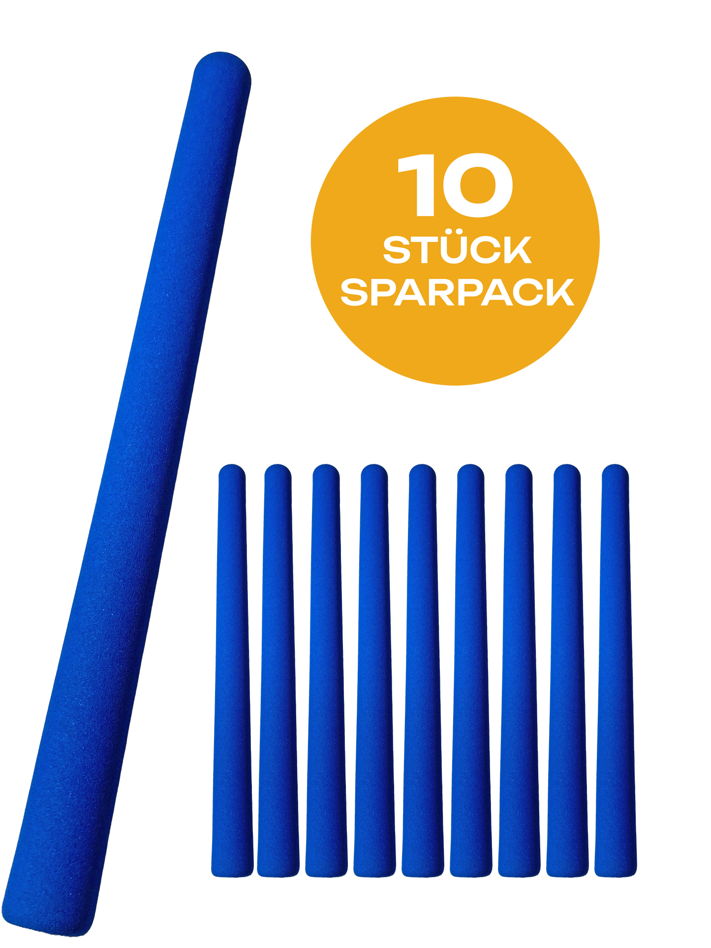 Lot de 10 bâtons d'entraînement Escrima Safety 50 cm bleu avec housse en mousse