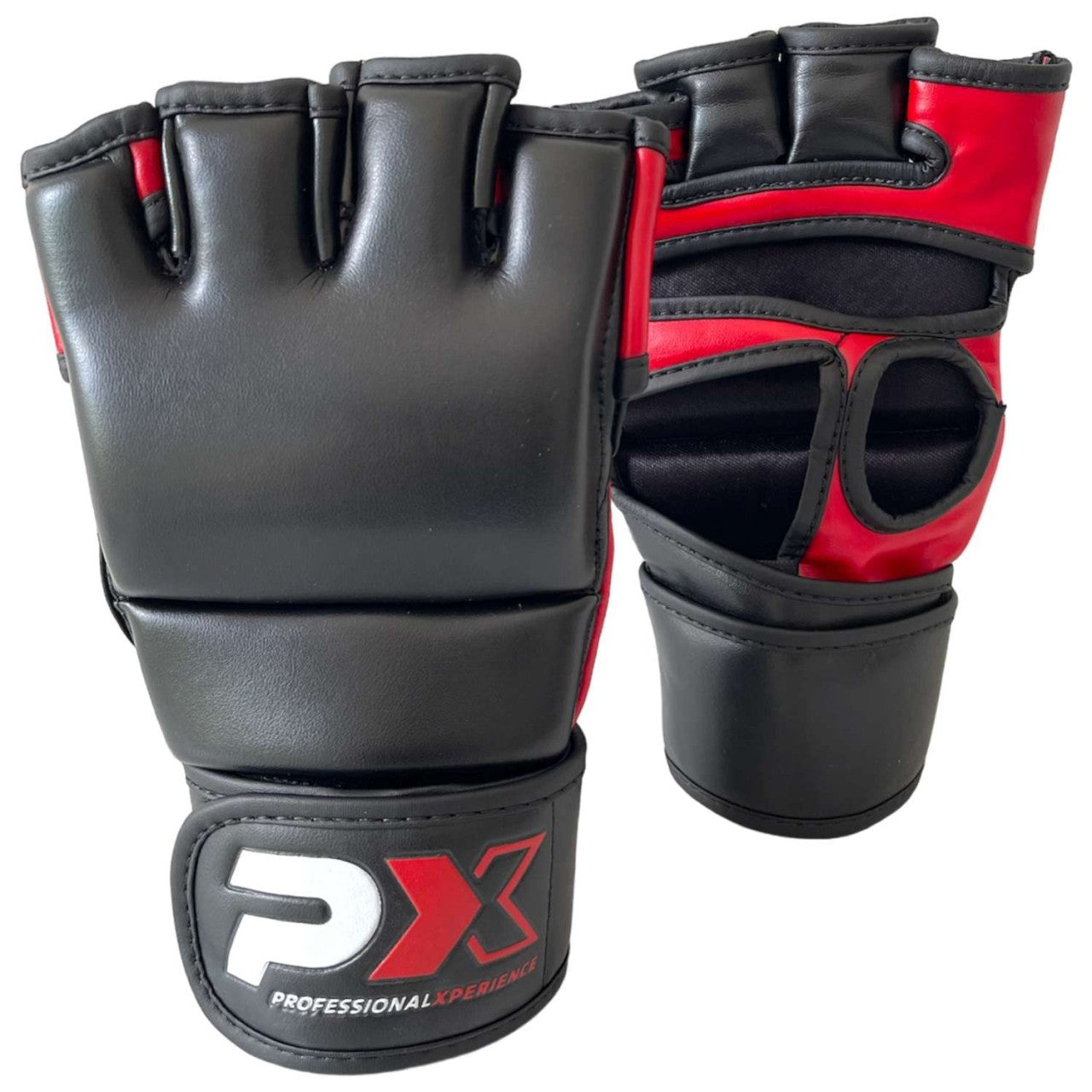 Protège-mains PX ProTech MMA, noir, coupe ergonomique en PU – avec fermeture velcro, rembourrage absorbant les chocs