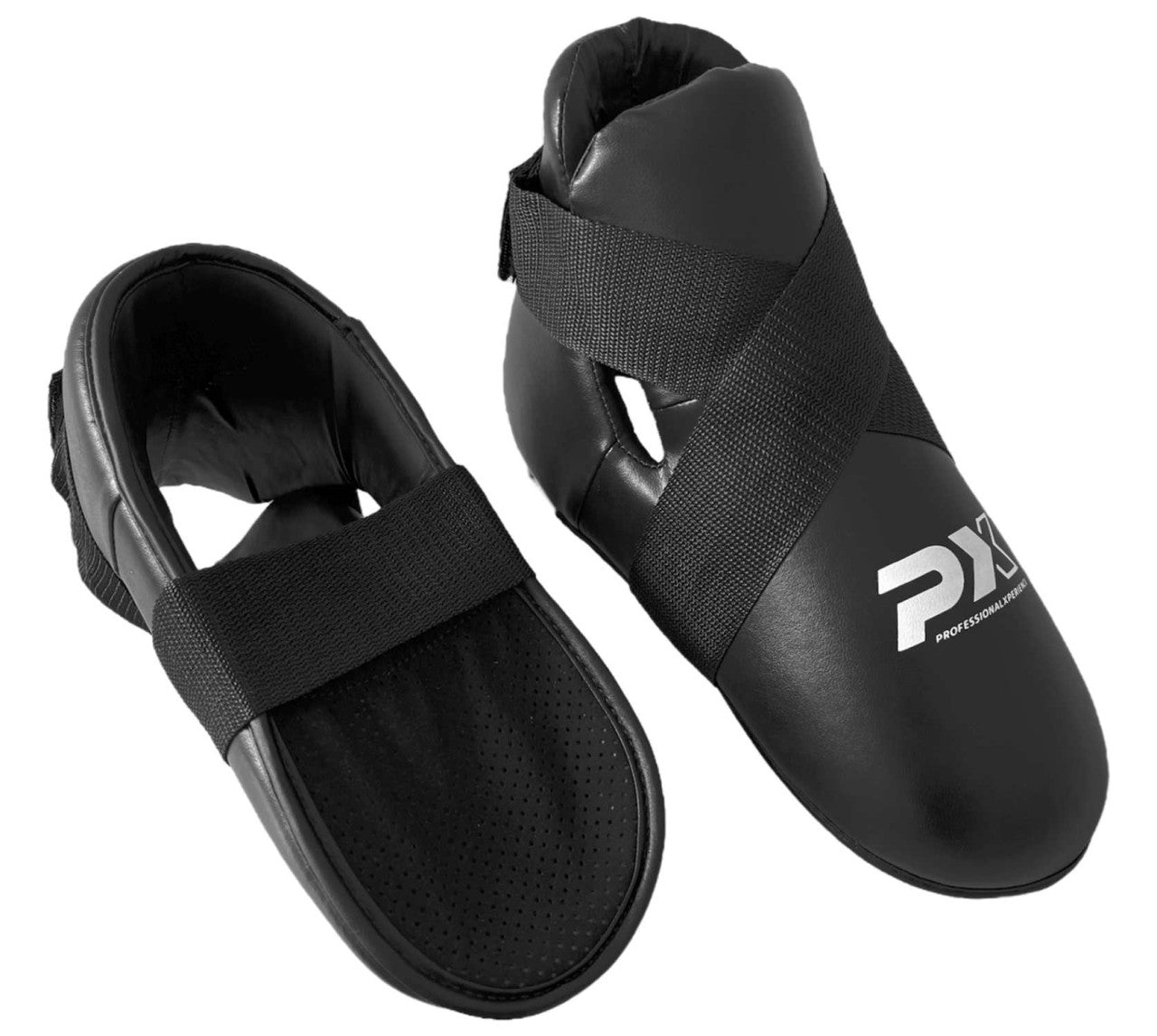 Protection des pieds PX noire, poche pour les orteils, coupe ergonomique – avec fermeture velcro