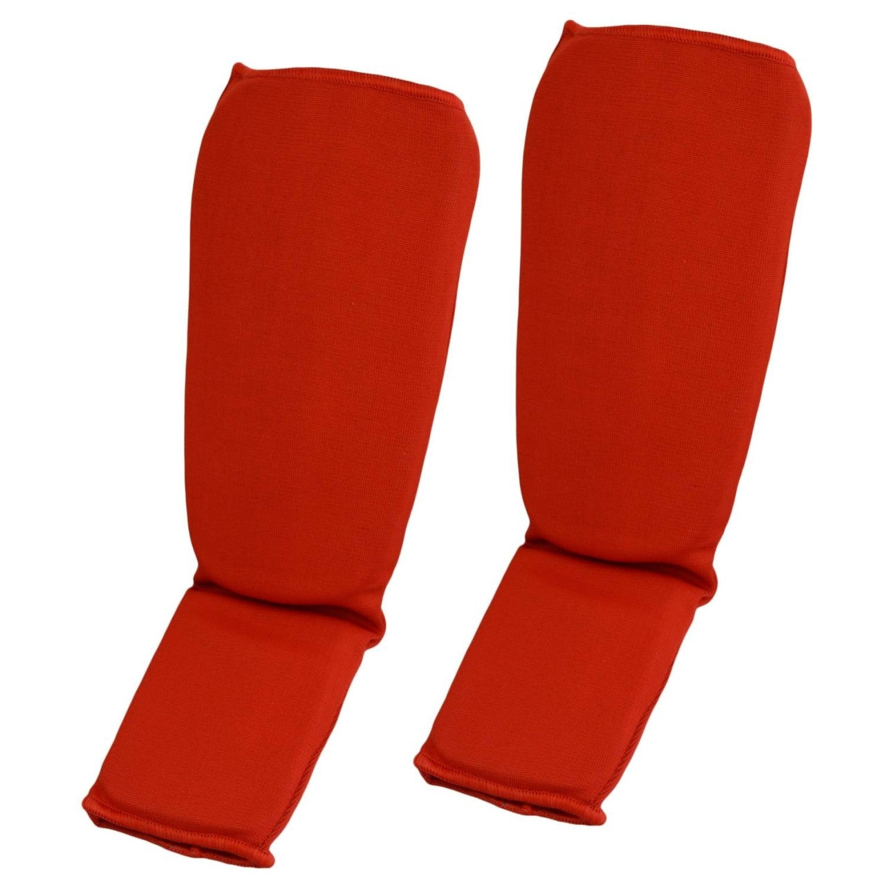 Schienbein- und SpannschonerStoff rot ergonomische Passform – mit Klettverschluss