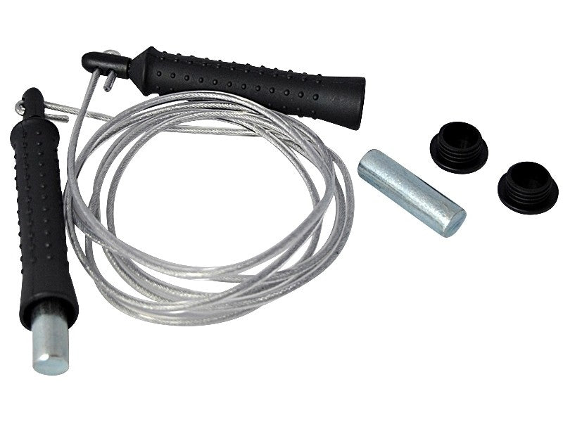 Corde à sauter avec câble en acier et poids de poignée