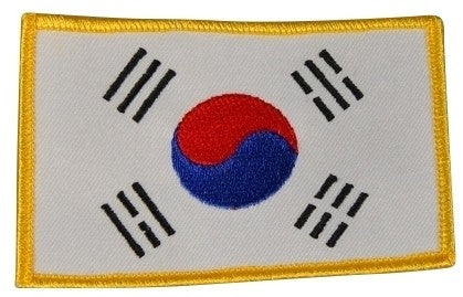 Badge brodé Taekwondo drapeau Corée env. 10x6,5 cm