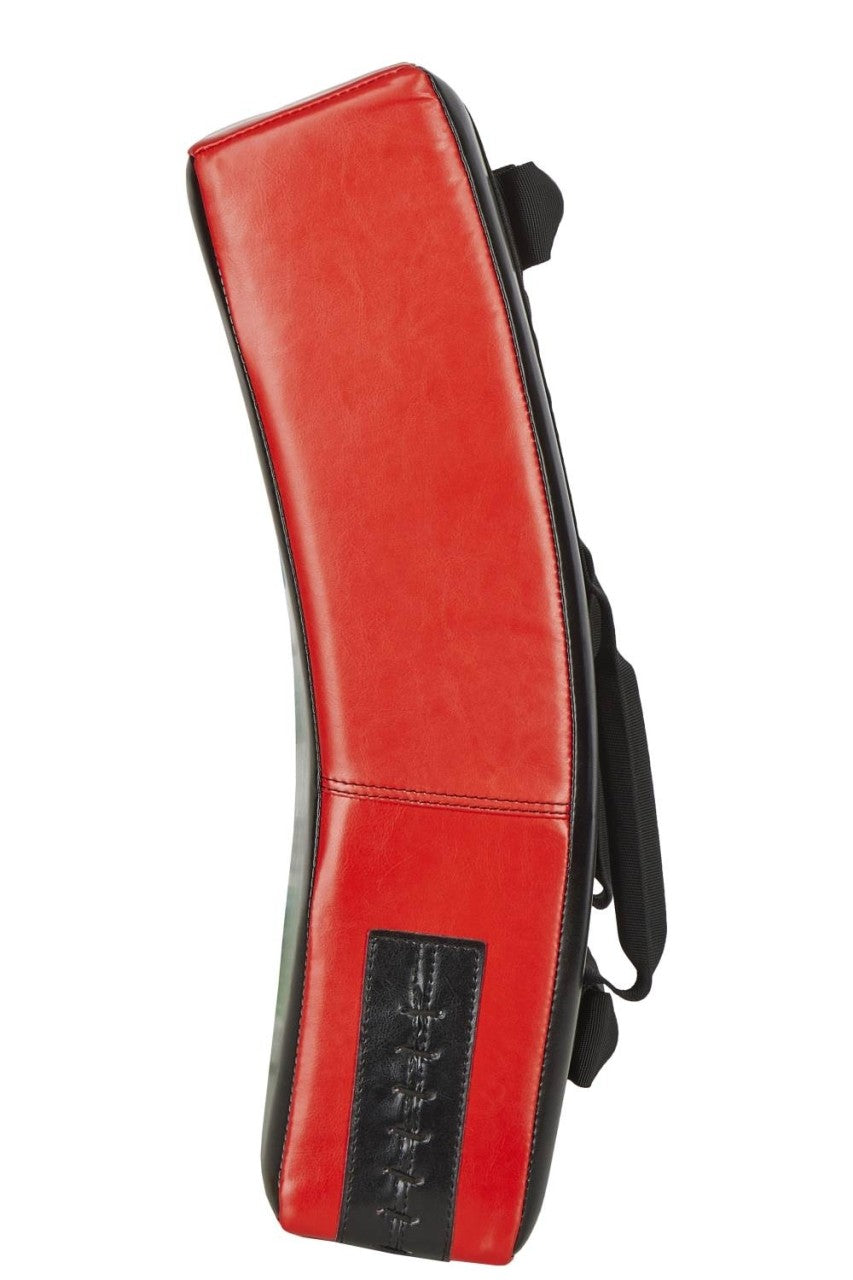 Tapis de frappe incurvé PX Strike - Avec 4 poignées - 60 x 35 x 15 cm - Cuir synthétique rouge-noir - Tapis léger et robuste