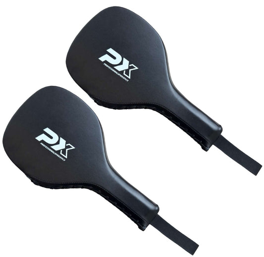 Raquette de boxe PX LEGACY, PU, paire, noire, conception robuste, design réaliste – arme d'entraînement en plastique