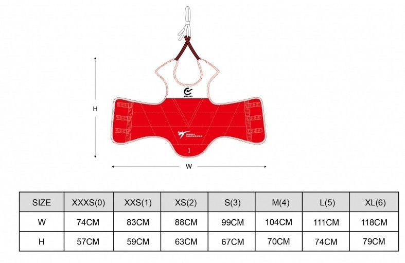 Gilet réversible WACOKU Taekwondo WTF - Karaté, Taekwondo, Kickboxing - Protections pour arts martiaux