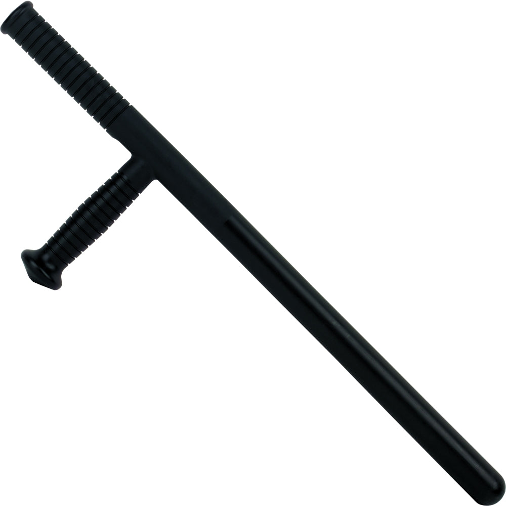 Tonfa de police de sécurité 59 cm noir en PP, poignée nervurée