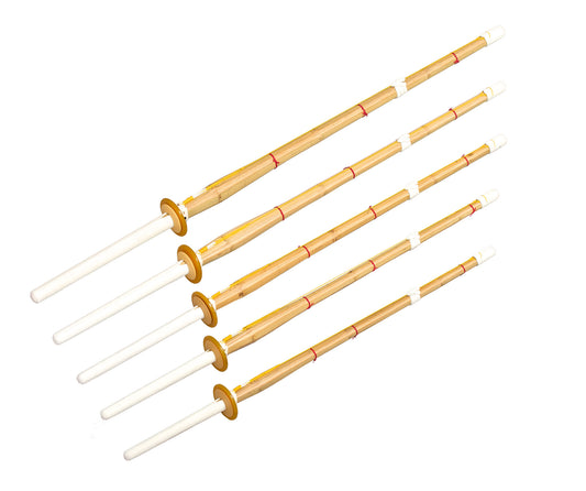 Arme d'entraînement robuste en bambou avec manche en cuir de vache - 100 cm, sûre et flexible