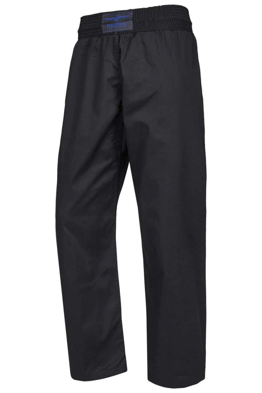 Pantalon d'arts martiaux TEKKA BUDO Allstyle Slim Noir - Tissu mélangé 9 oz - Ceinture élastique large - Taille 150 à 200 cm