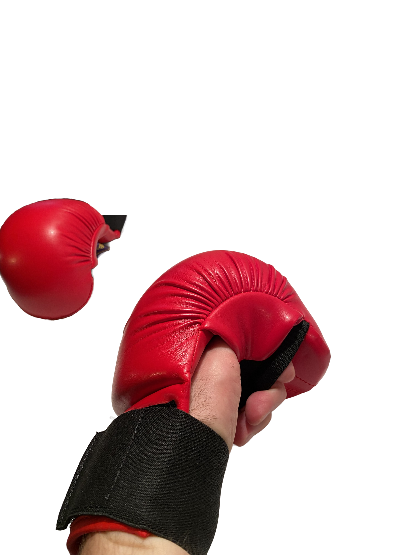 Protège-poings de karaté TEKKA BUDO Rouge - Compétition de base - XS à XL - Protège-mains d'entraînement en cuir synthétique