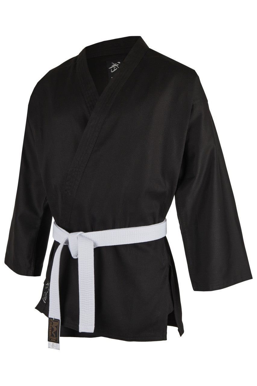 Veste de karaté TEKKA BUDO Standard Noir - 8 oz Heavy - Veste d'arts martiaux Karaté Ninjutsu Freestyle - Taille 140 à 200