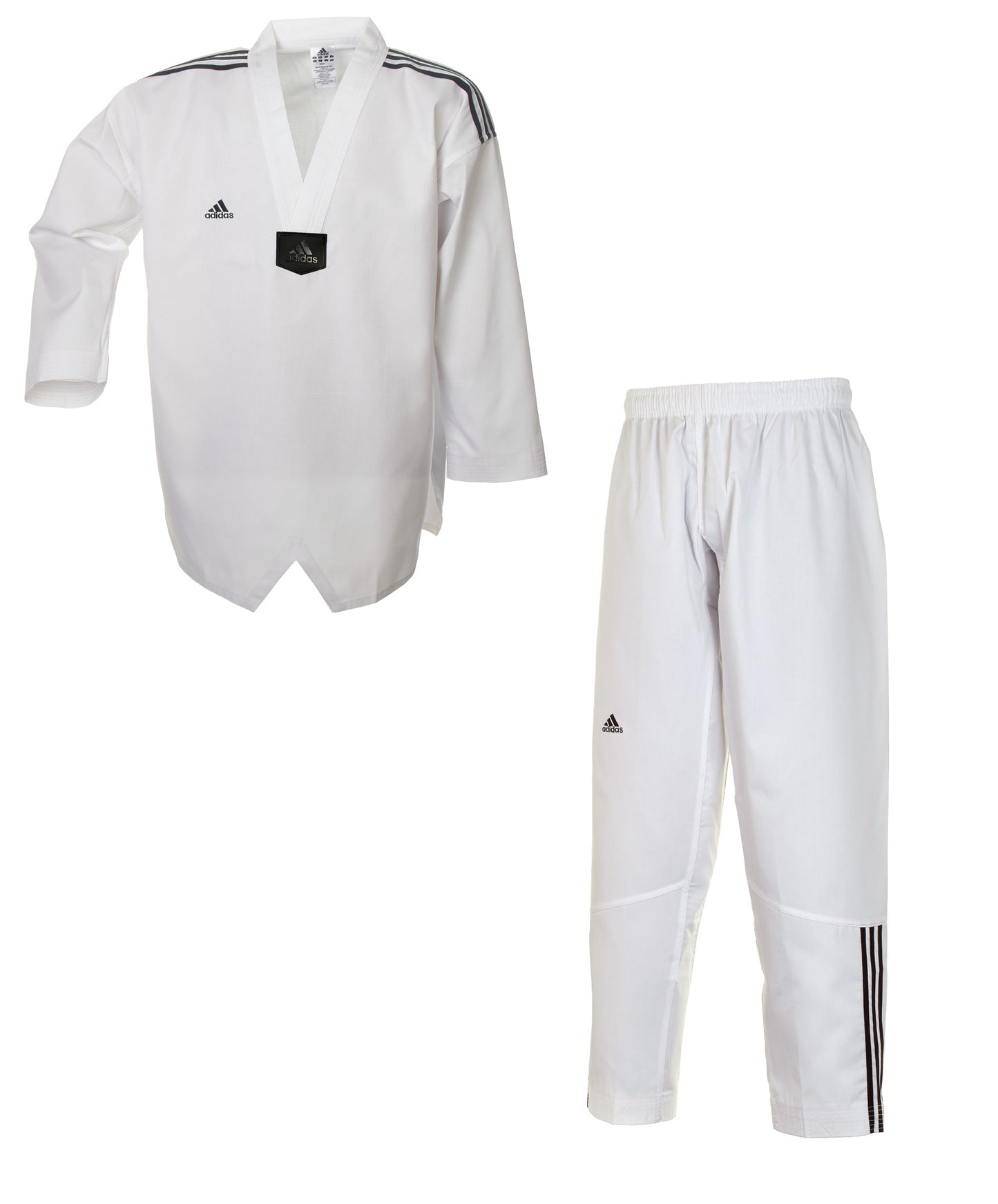 Uniforme adidas Taekwondo, Adi Club 3 bandes, revers blanc, ADITCB02 Dobok veste pull col V
