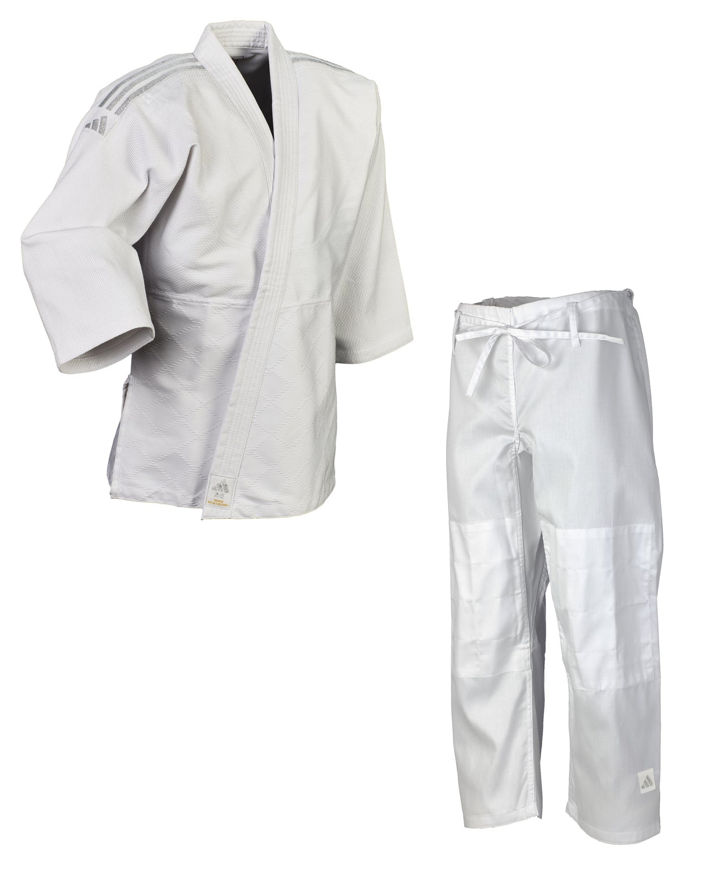 Tenue de judo adidas Club blanc/argent, kimono de judo J350 (veste de judo, pantalon de judo)