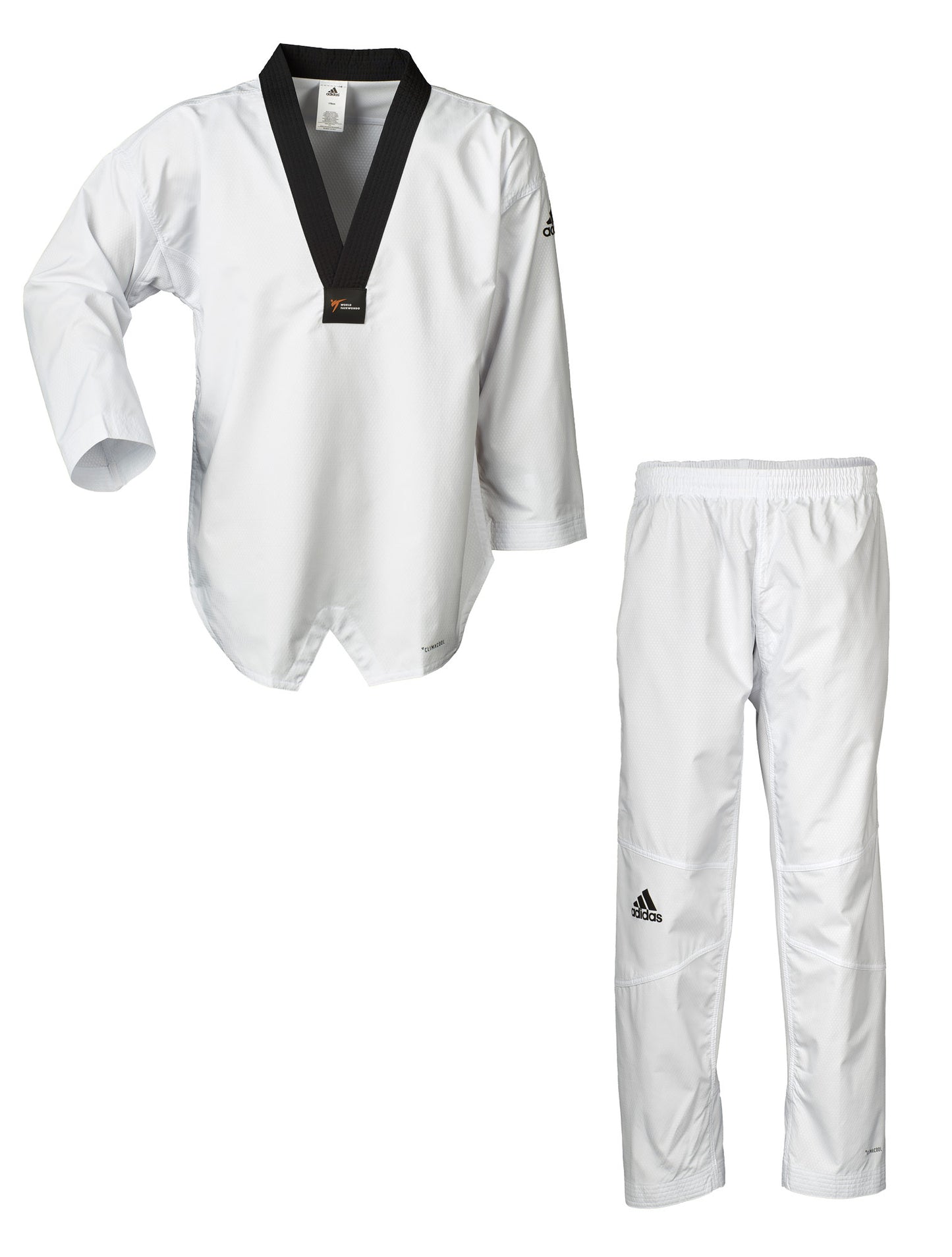 Uniforme de Taekwondo adidas, Combattant sans rayures, Veste Dobok à enfiler et col en V ADITF01