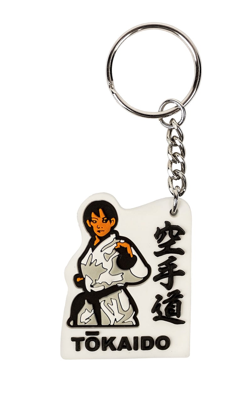 Karate Schlüsselanhänger 8 cm, TOKAIDO Karate 3D schwarz-weiß