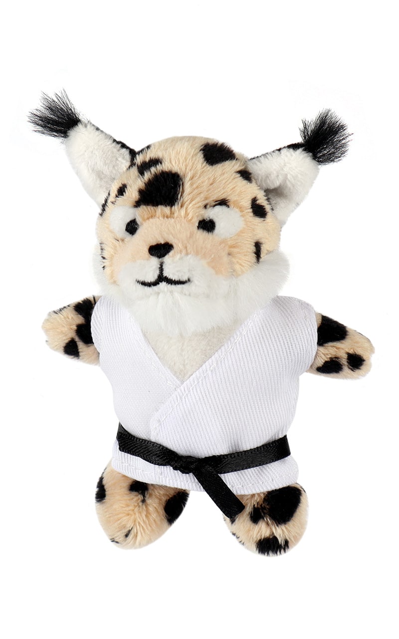 Porte-clés peluche arts martiaux 10 cm avec anneau (divers animaux au choix)