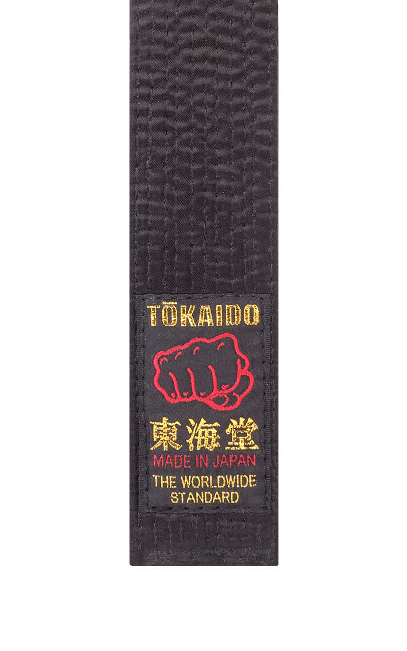 Schwarzgurt Karate Gürtel, TOKAIDO, made in Japan, Kunstseide, schwarz 4,5 cm breit
