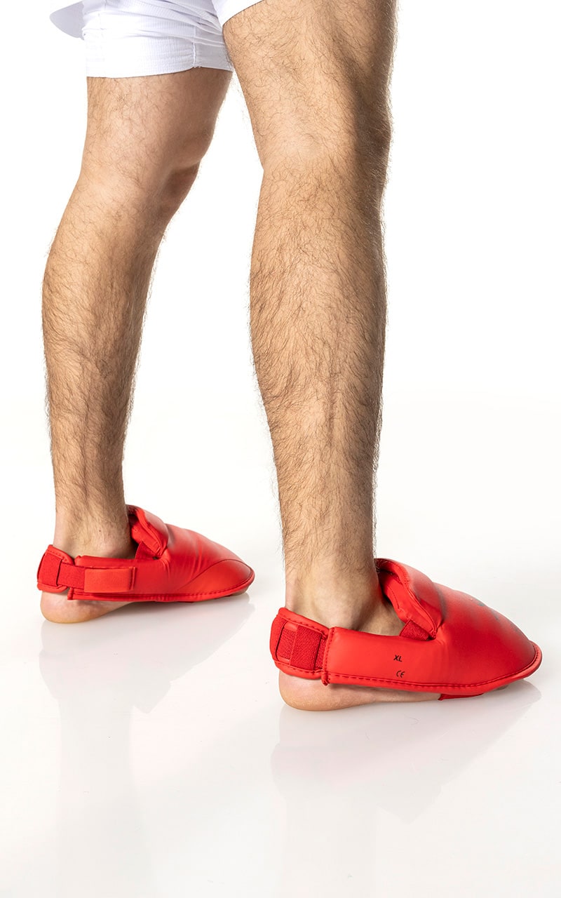 Protège-pieds de karaté, TOKAIDO, WKF, avec fermeture velcro - Rouge