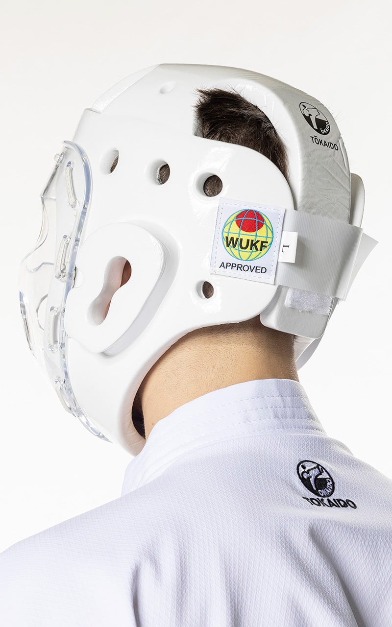 Casque de karaté TOKAIDO Junior, WUKF - Blanc