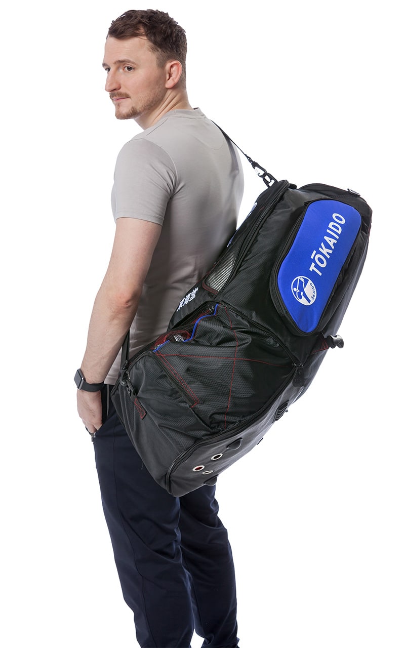 Sac de karaté multifonction, TOKAIDO Monster Bag PRO, couleur sac à dos noir/rouge