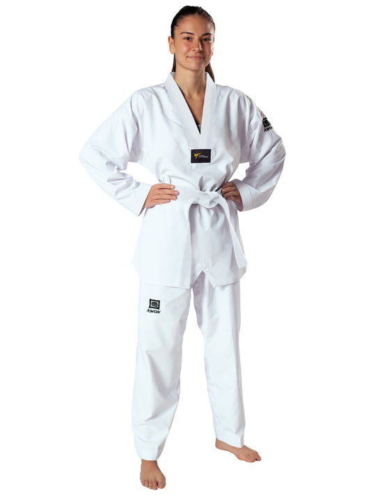 Uniforme de Taekwondo KWON (R) Premiere Plus avec revers blanc