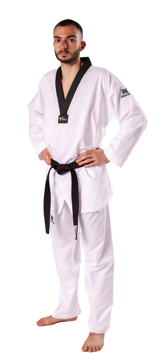 Uniforme de Taekwondo KWON (R) Revolution à revers noir