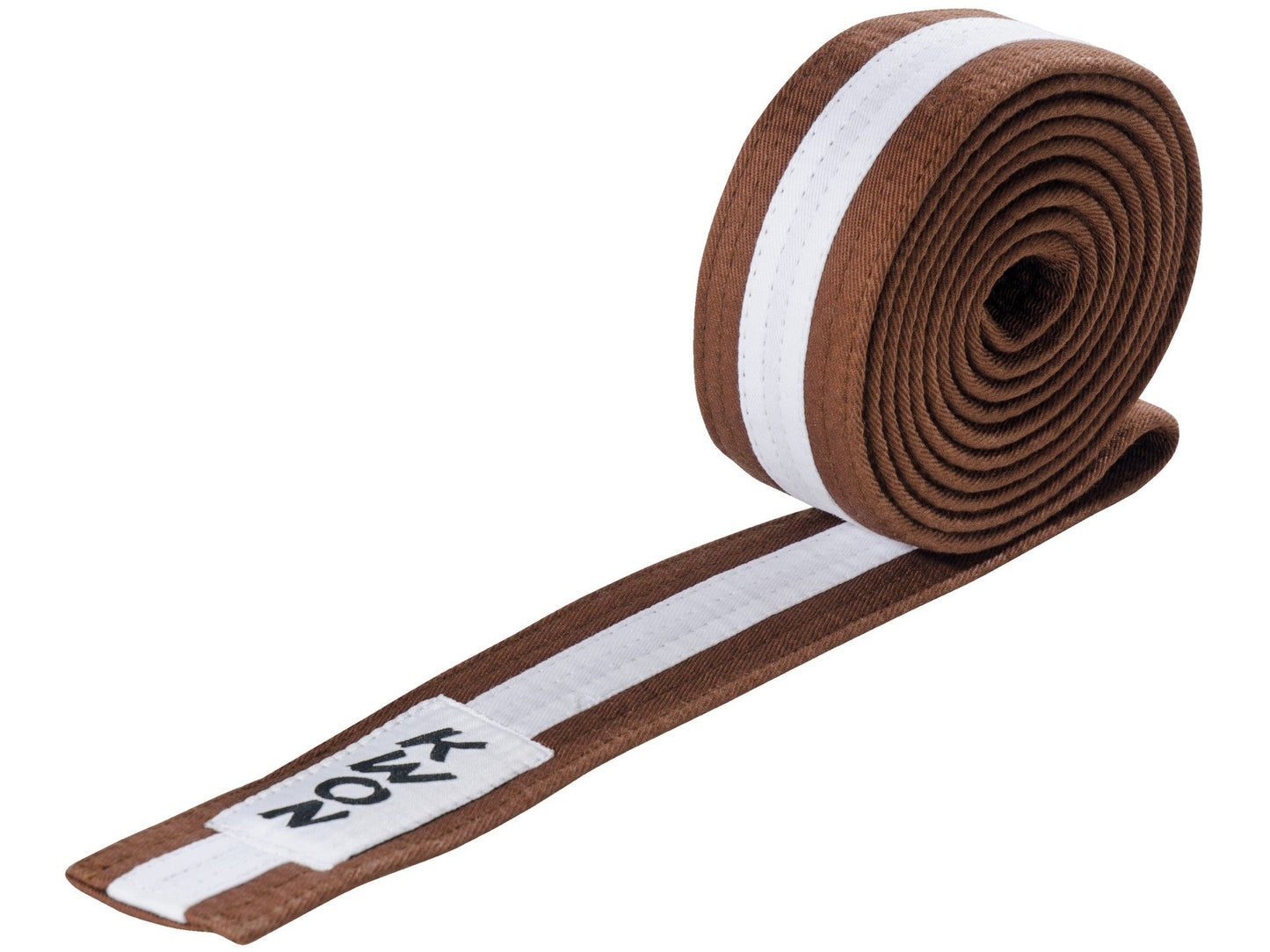 Ceinture d'arts martiaux KWON (R) Budo marron/blanc/marron avec bande centrale