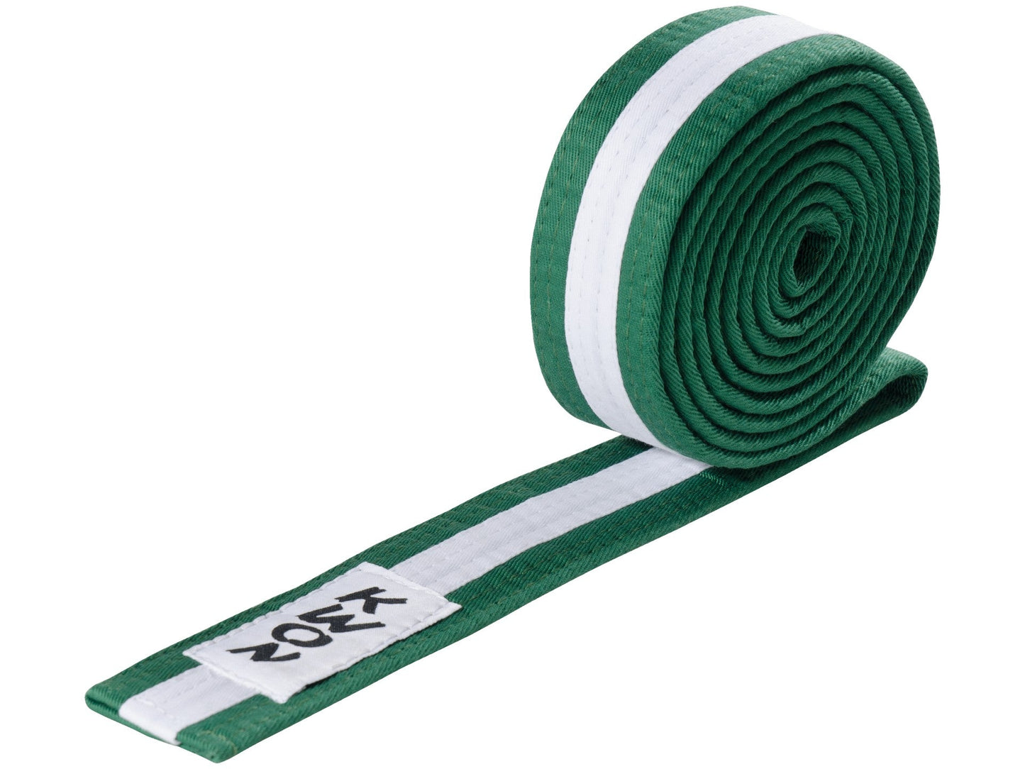 Ceinture d'arts martiaux KWON (R) Budo verte/blanche/verte avec bande centrale