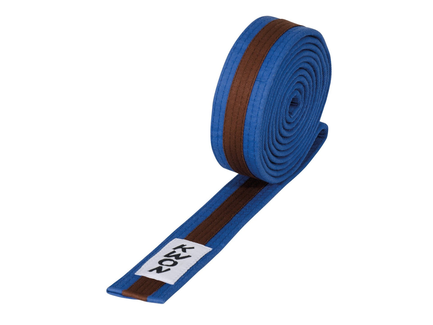 Ceinture d'arts martiaux KWON (R) Budo bleu/marron/bleu avec bande centrale