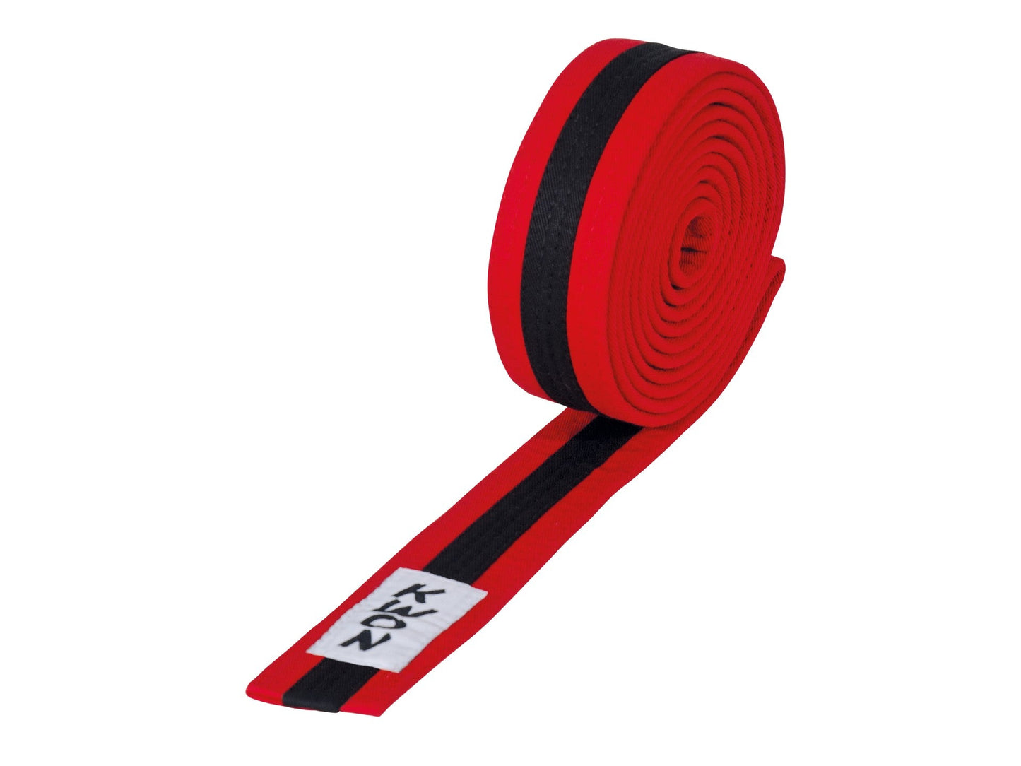 Ceinture d'arts martiaux KWON (R) Budo rouge/noir/rouge avec bande centrale