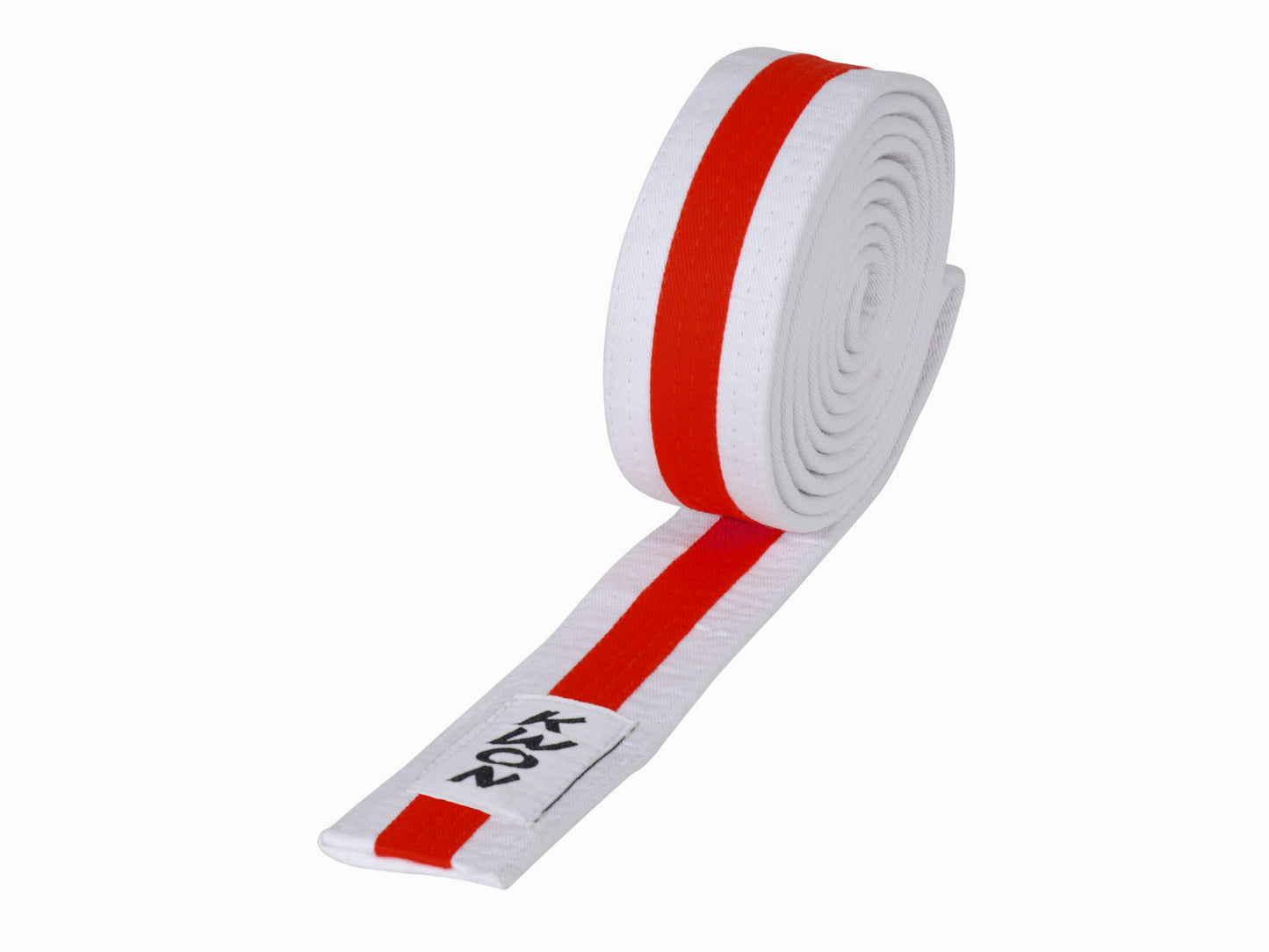 Ceinture d'arts martiaux KWON (R) Budo blanche/rouge/blanche avec bande centrale