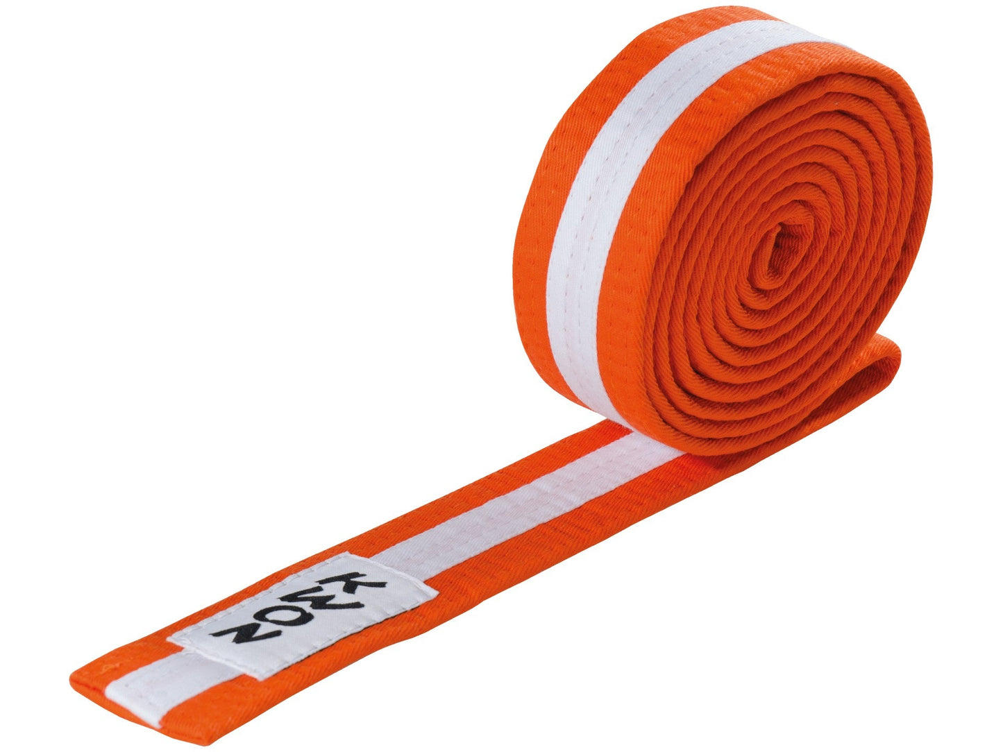 Ceinture d'arts martiaux KWON (R) Budo orange/blanc/orange avec bande centrale