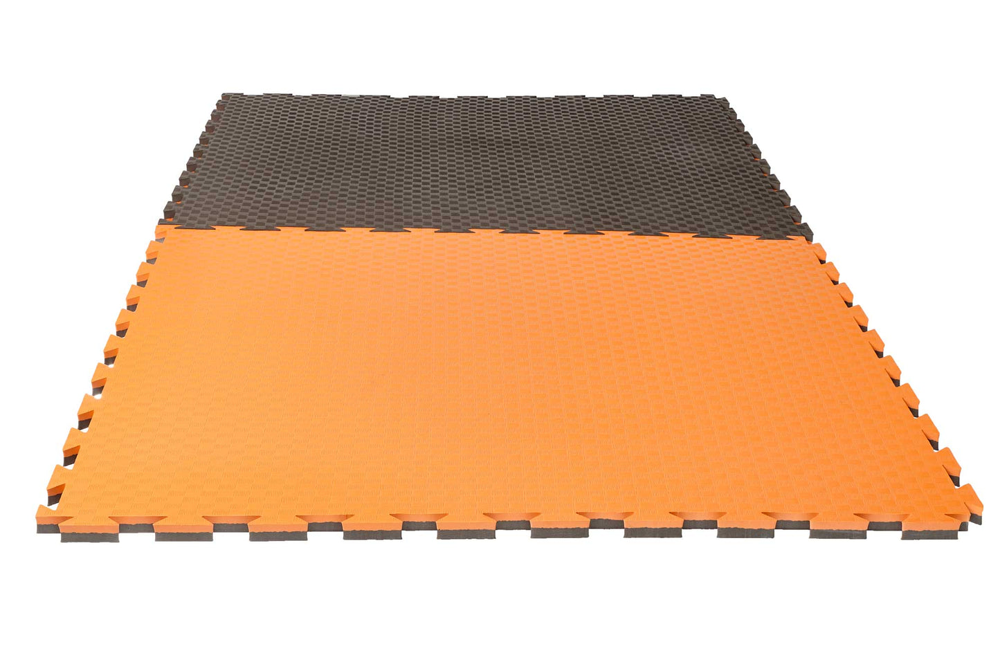 Tapis d'arts martiaux tapis puzzle Pro Checker 2 cm tapis réversible gris/orange