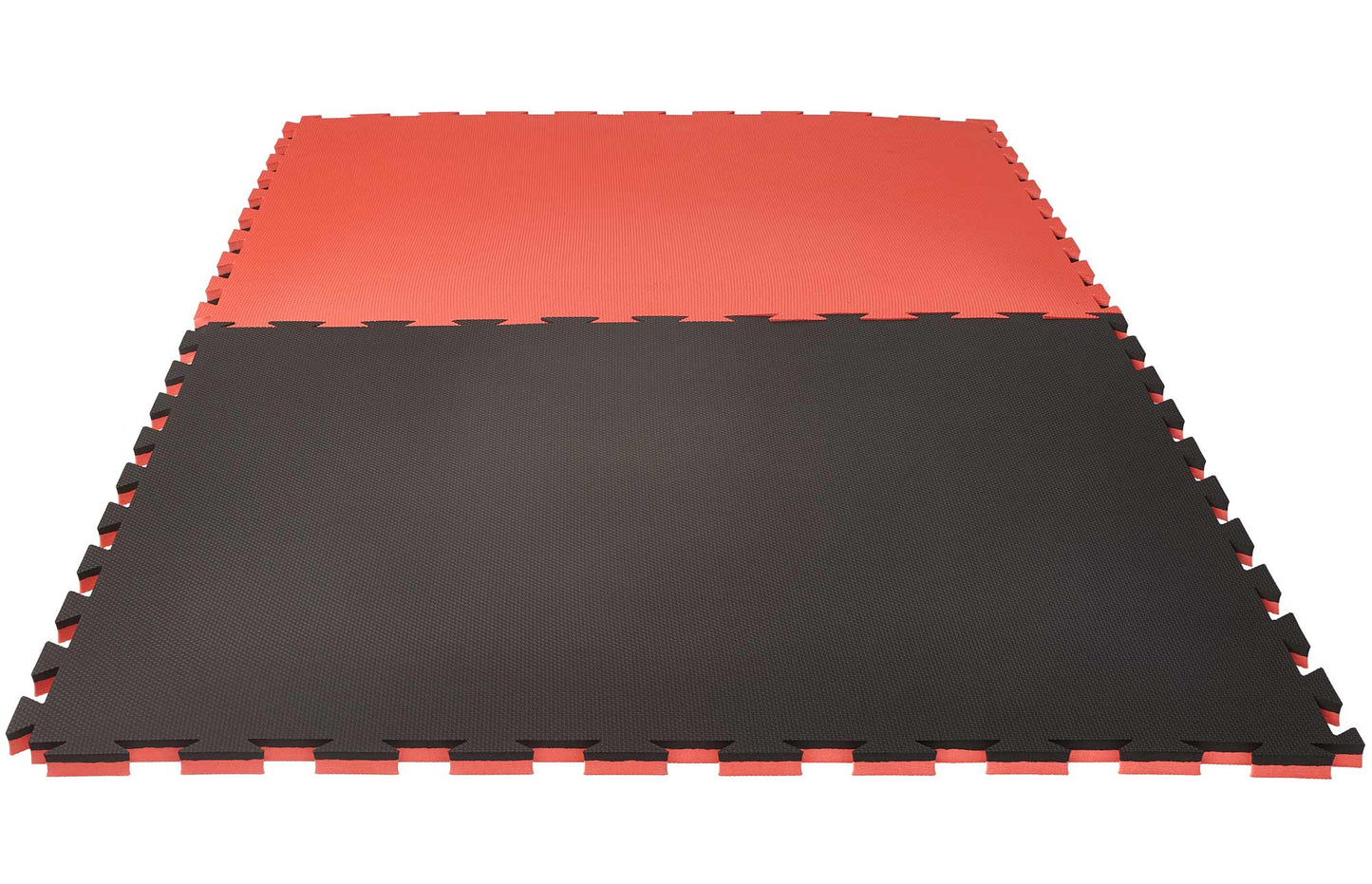 Tapis d'arts martiaux puzzle mat Pro Grappling 2 cm crosstexture tapis réversible noir/rouge