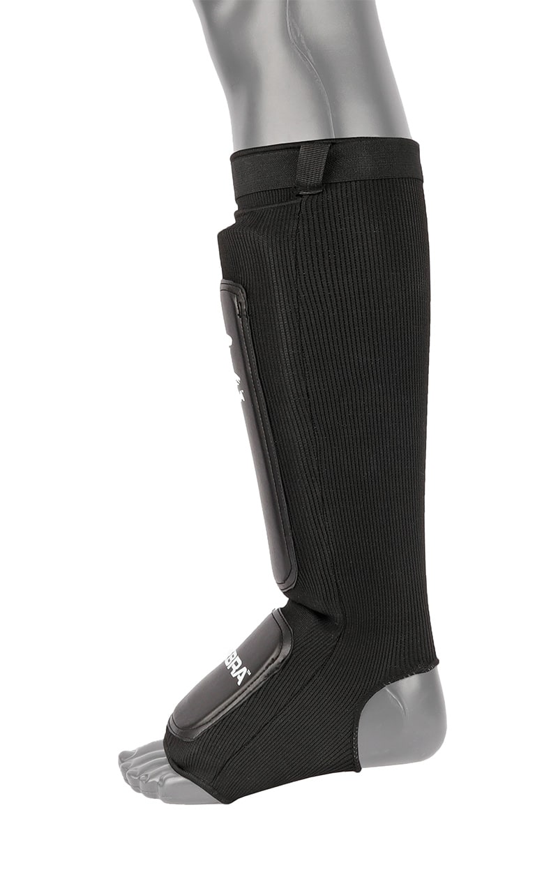 Protège-tibias et cou-de-pied ZEBRA Performance, élastiques - MMA Kickboxing