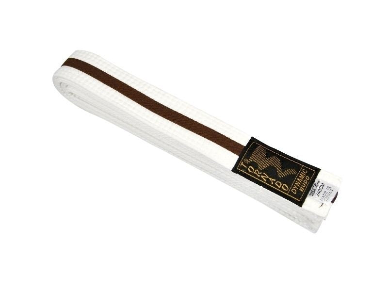 Ceinture Budo blanche-marron