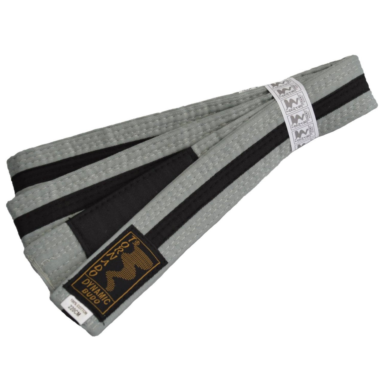 Ceinture de jiu-jitsu brésilien BJJ pour enfants gris-noir avec barre