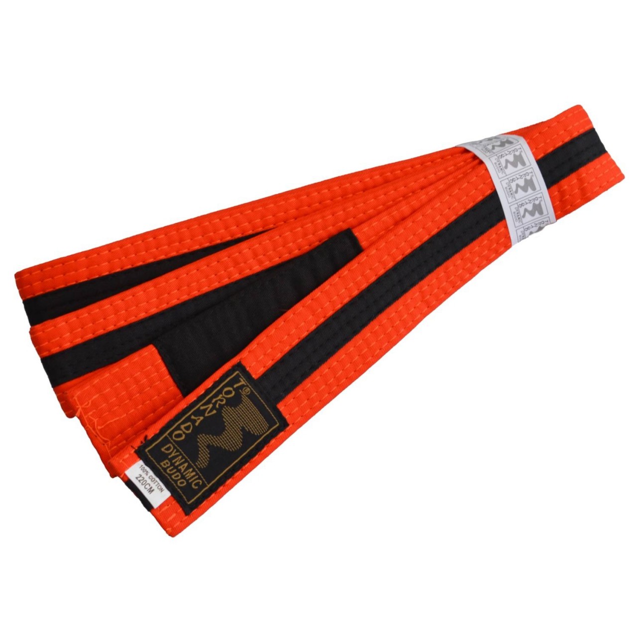 Ceinture de jiu-jitsu brésilien BJJ pour enfants orange-noir avec barre