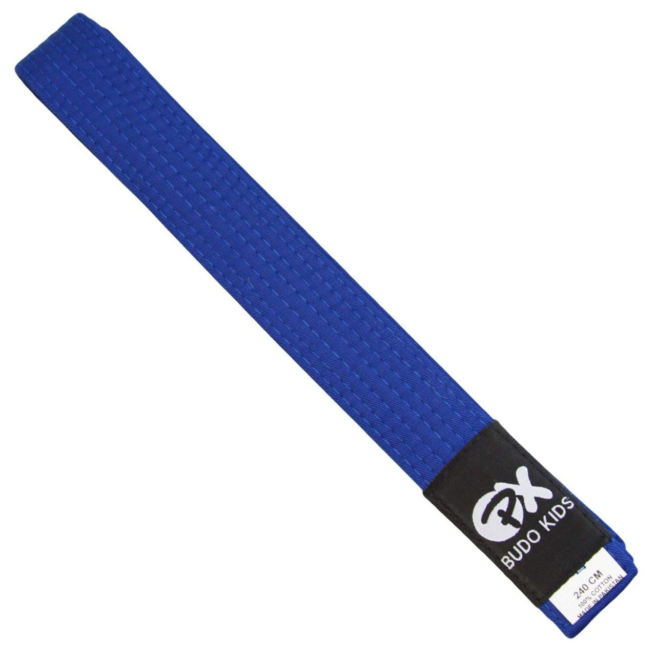 Ceinture Budo pour enfant SOFT - facile à nouer, coton doux - extra fine 3,5 cm de large, bleue