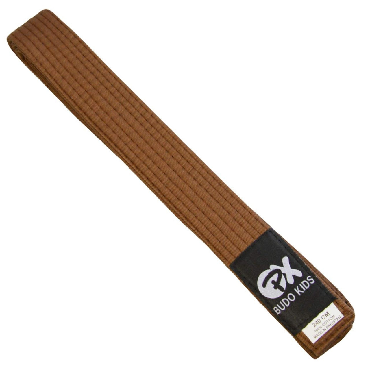 Ceinture Budo pour enfant SOFT - facile à nouer, coton doux - extra fine 3,5 cm de large, marron