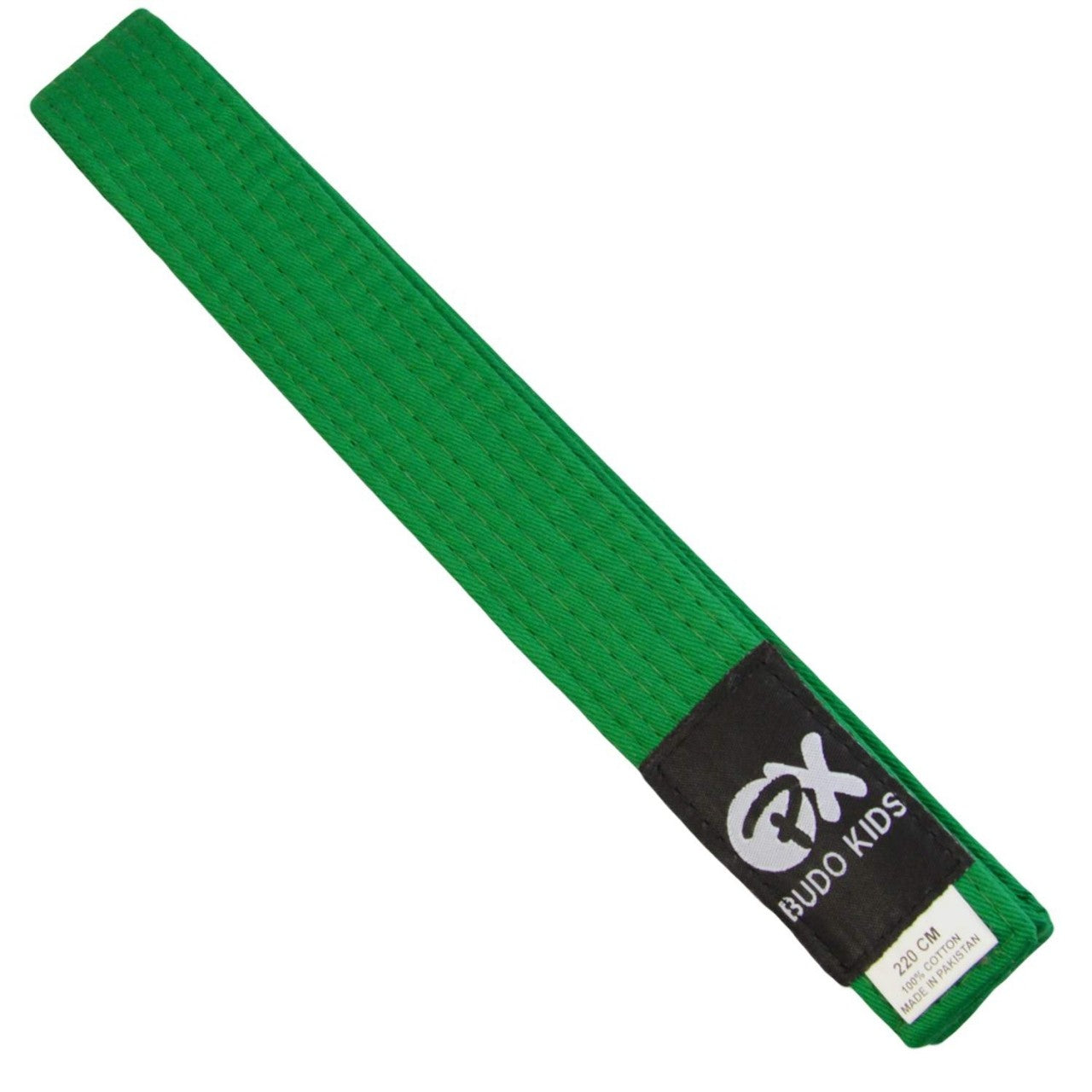 Ceinture Budo pour enfant SOFT - facile à nouer, coton doux - extra fine 3,5 cm de large, verte