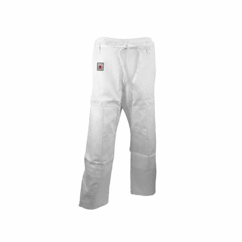 Pantalon de judo, blanc, SUPER BUSHINDO, avec renfort aux genoux