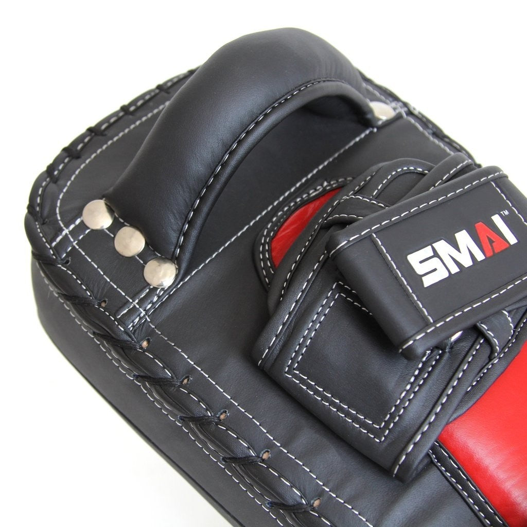 Pad thaï SMAI Elite P85 (paire) - Poignées renforcées - Avec fermeture velcro - 35 x 20 x 7 cm - noir