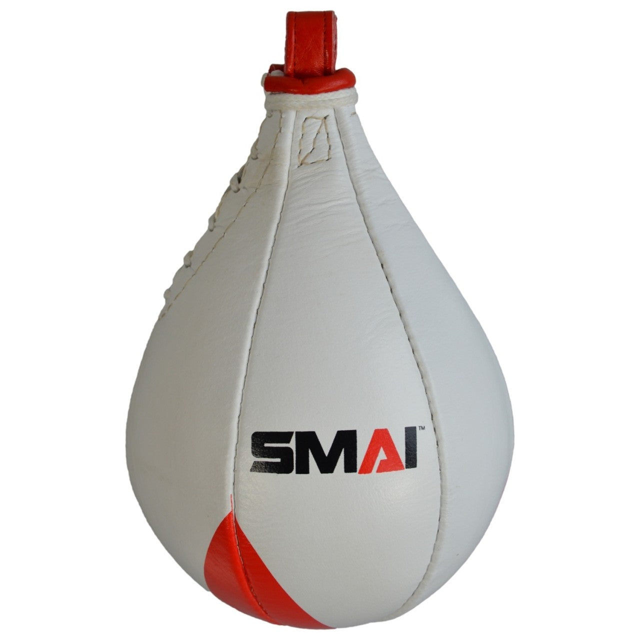 Speedball SMAI en cuir véritable, environ 25 cm, rouge-blanc – pour l'entraînement de la coordination