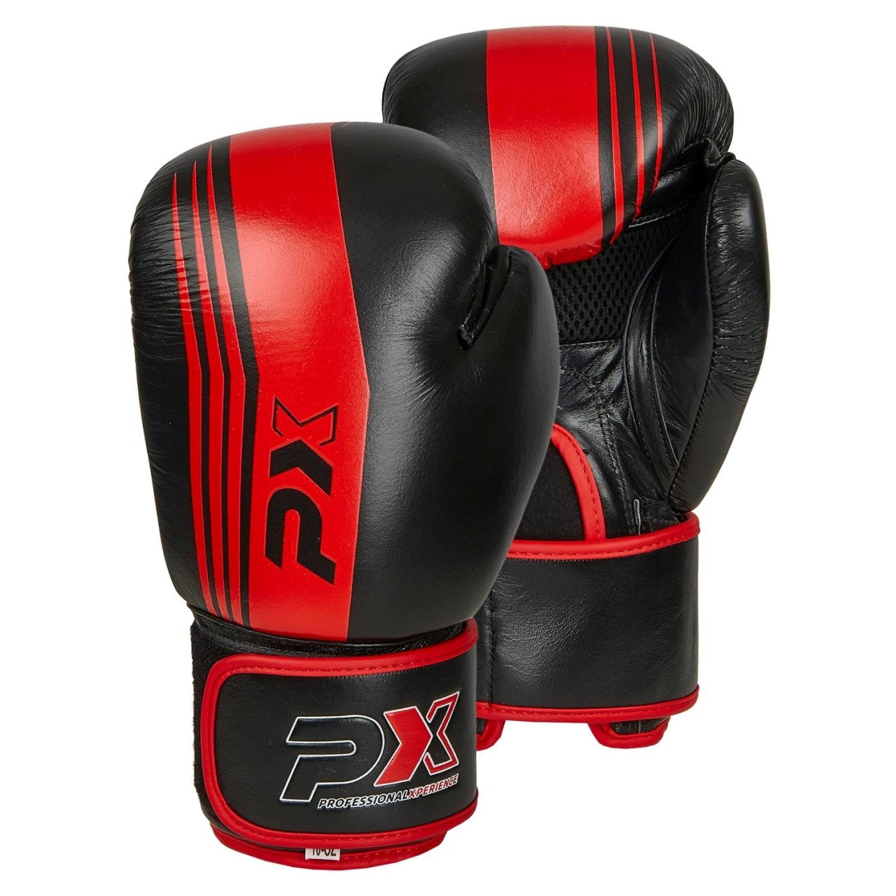Gants de boxe PX en cuir noir et rouge, 230-473 g – Gants d'entraînement rembourrés