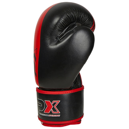 Gants de boxe PX en cuir noir et rouge, 230-473 g – Gants d'entraînement rembourrés