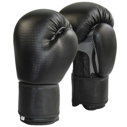 Gants de boxe TEKKA BUDO Carbon Optic Black Mesh Grey 8-12 Oz - Gants d'entraînement rembourrés